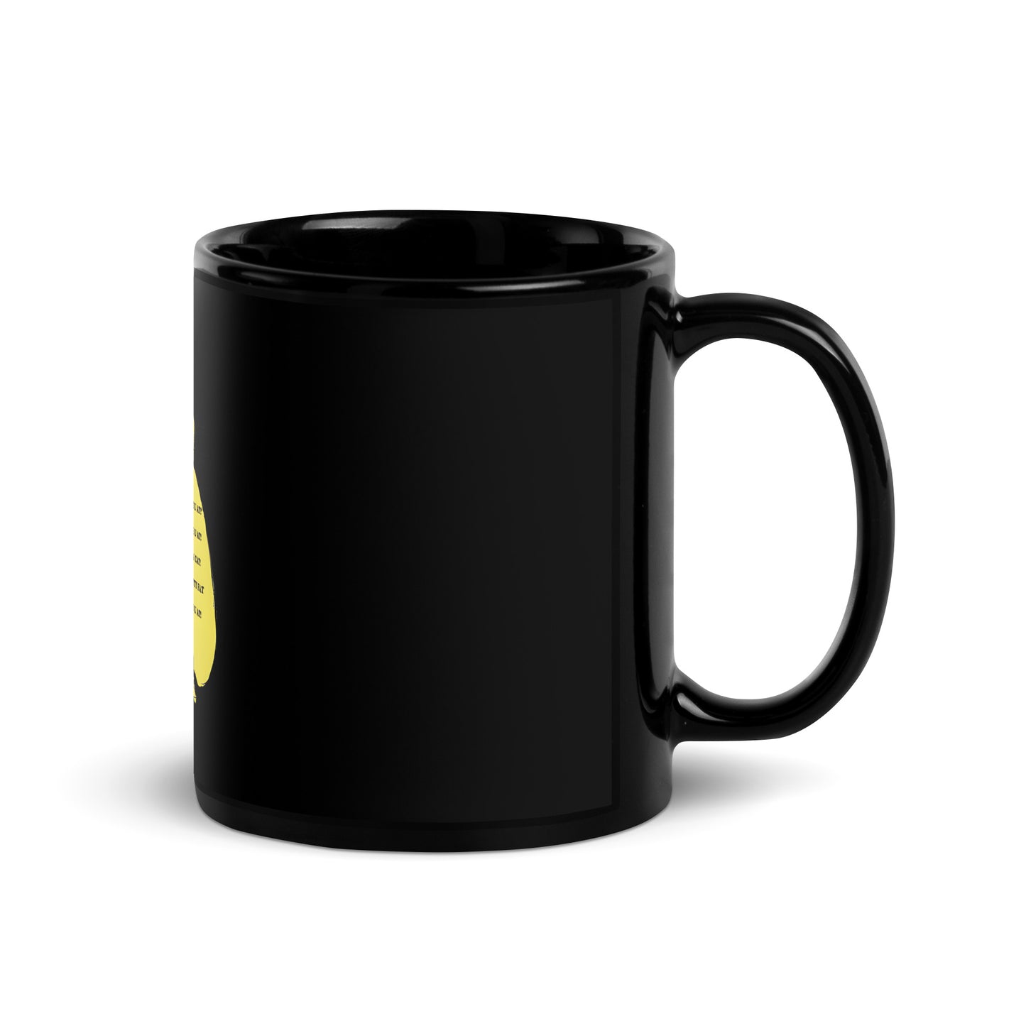 Fat Cat Black Glossy Mug