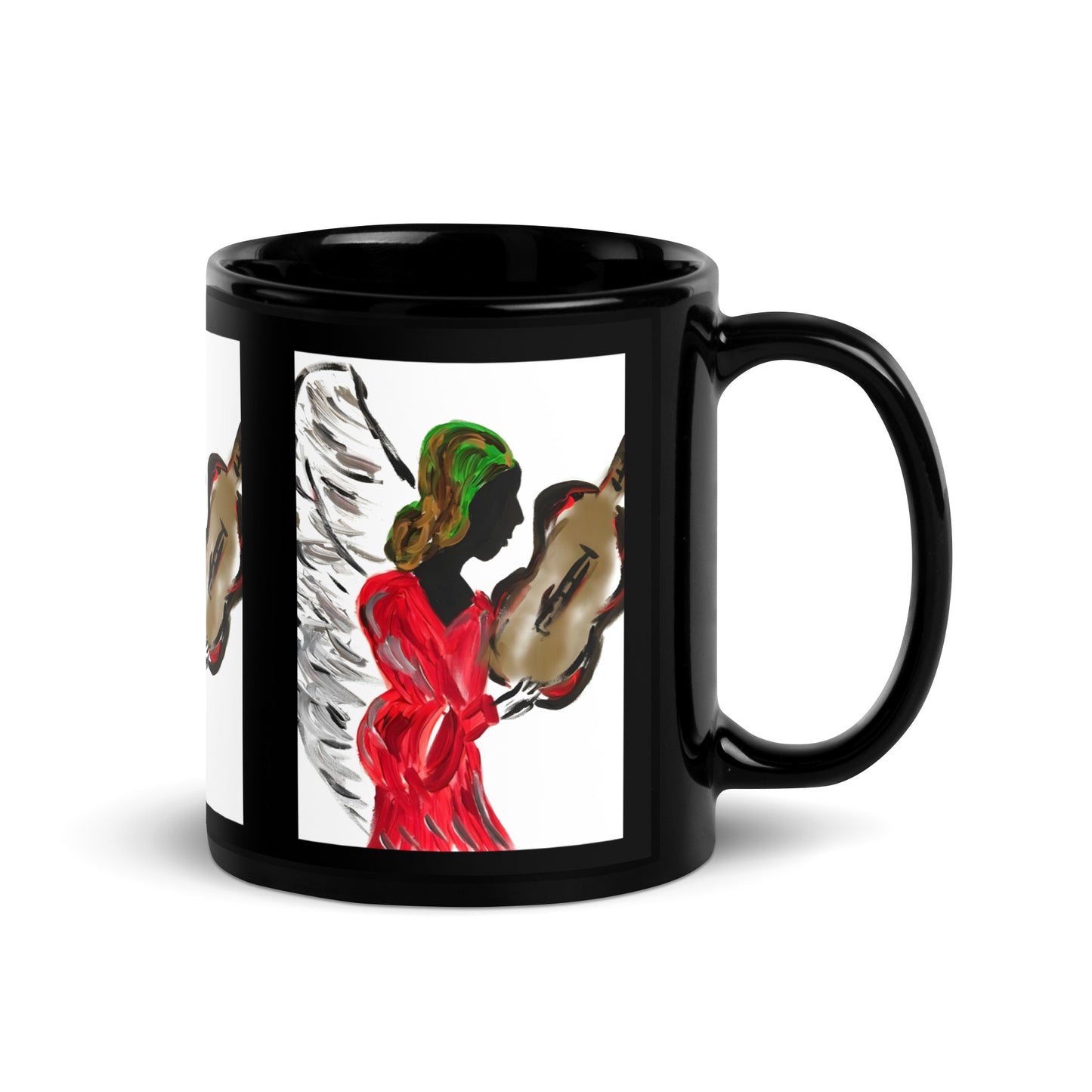 Angel of My Dreams Black Glossy Mug