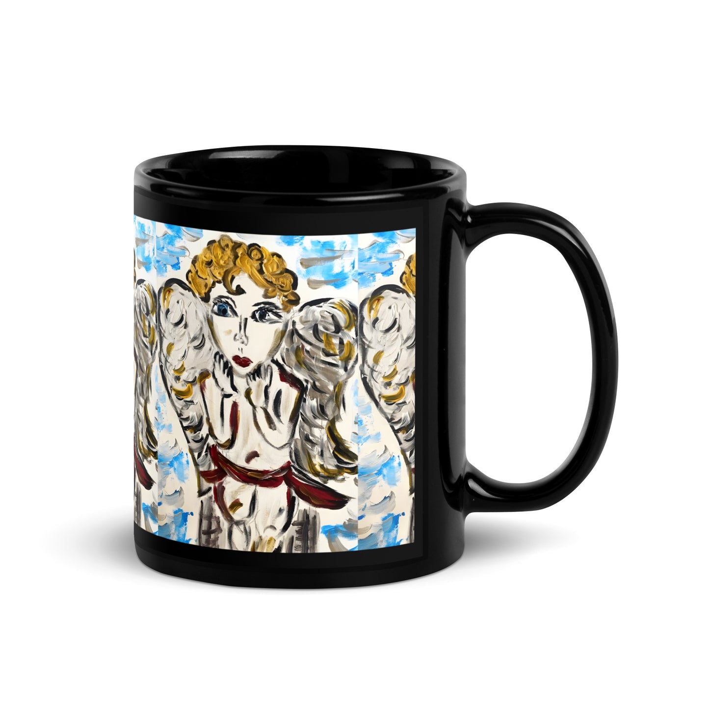 Your Little Angel Is Me Black Glossy Mug