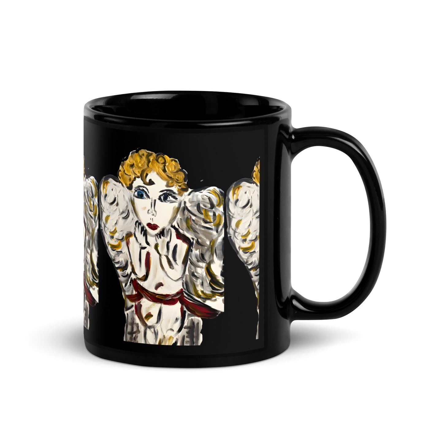 Your Little Angel Is Me Black Glossy Mug