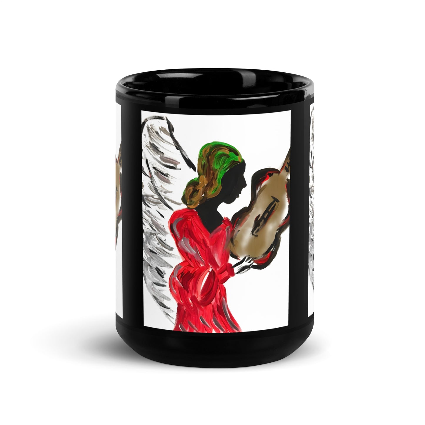 Angel of My Dreams Black Glossy Mug