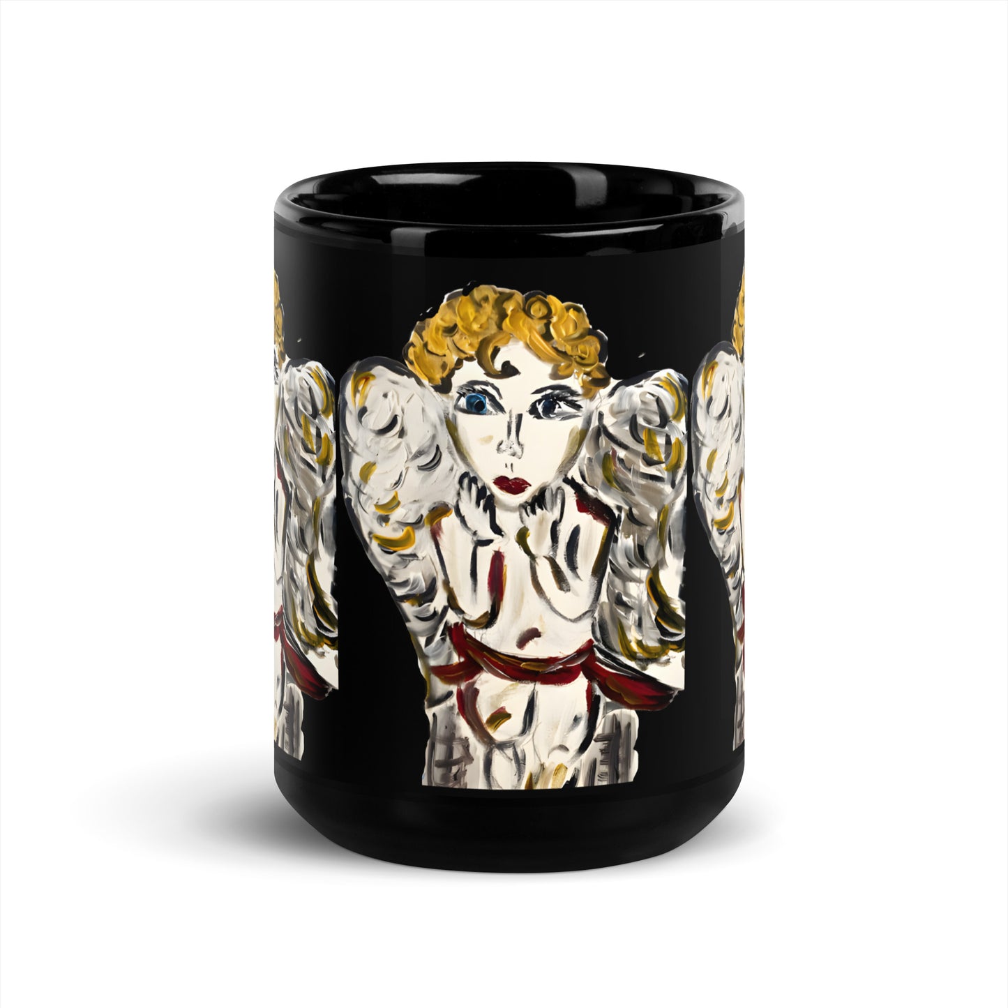 Your Little Angel Is Me Black Glossy Mug