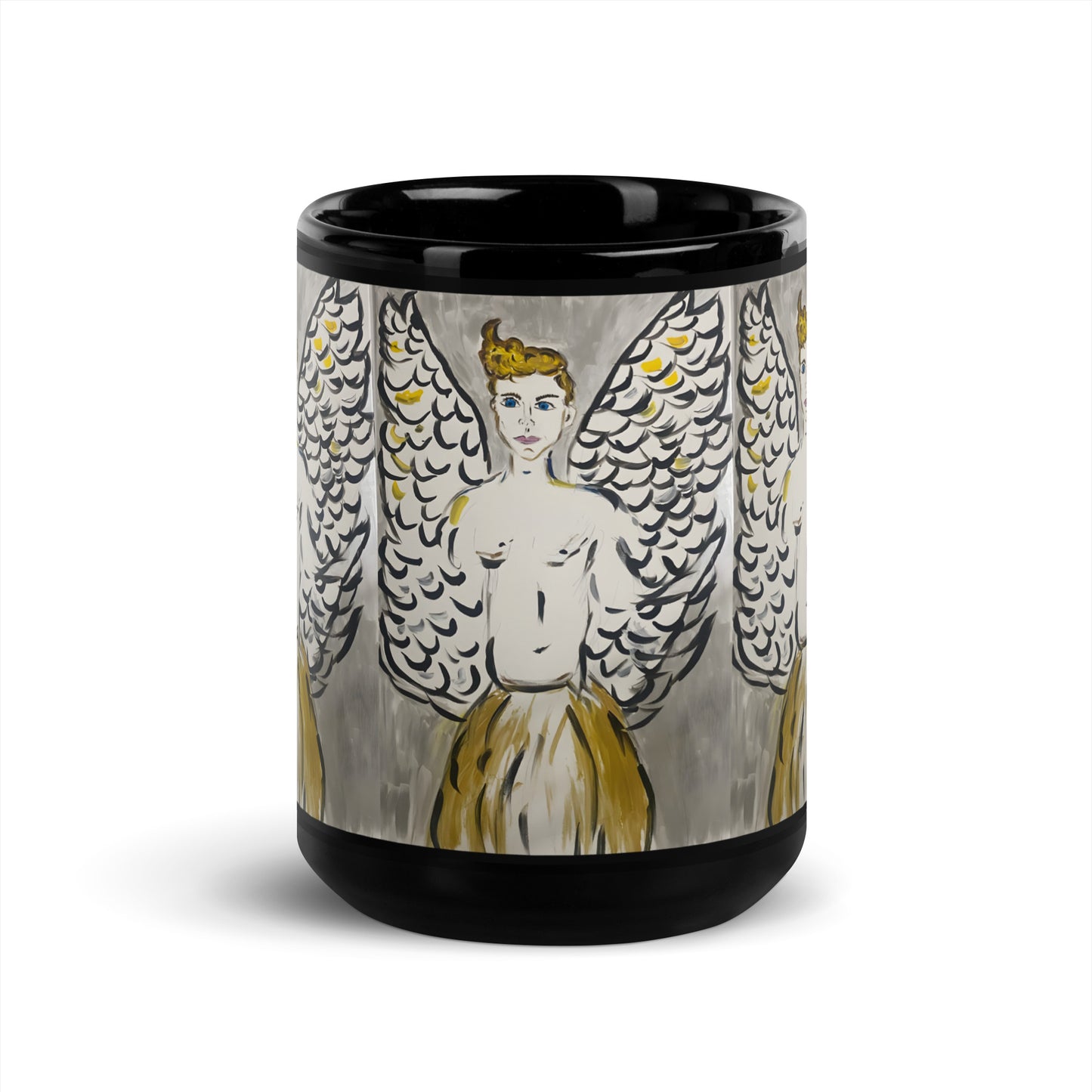 Fallen Feather Black Glossy Mug