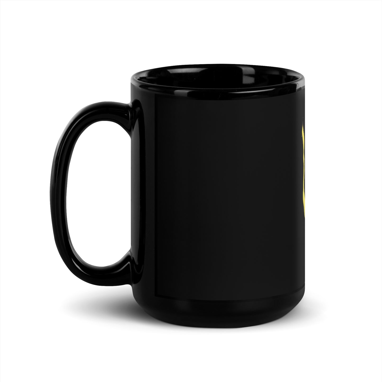 Fat Cat Black Glossy Mug