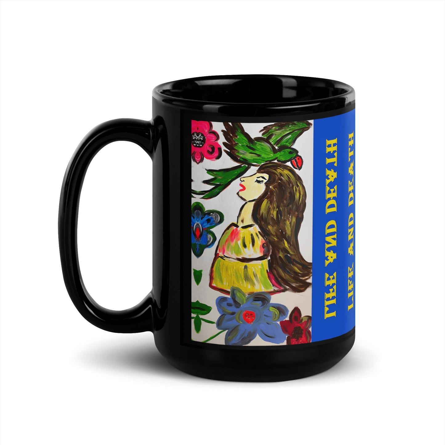 Life And Death Black Glossy Mug