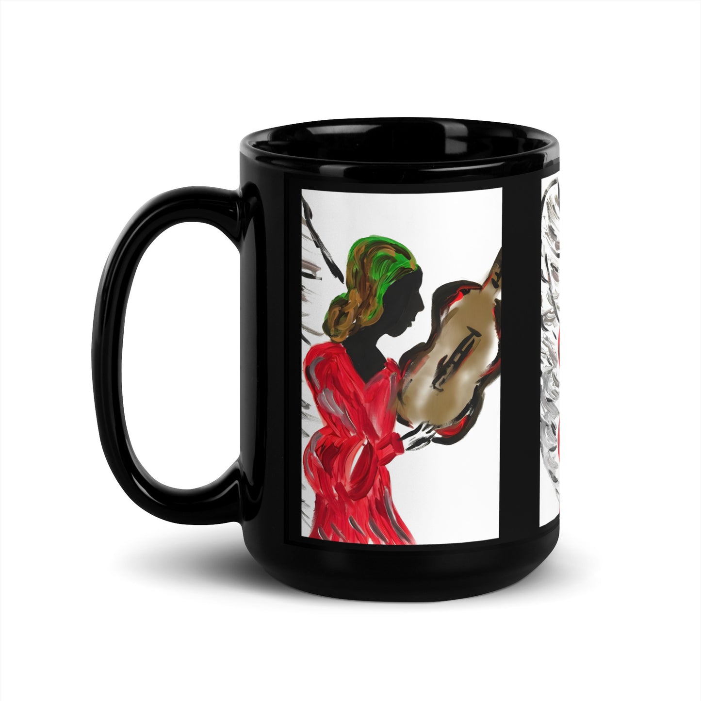 Angel of My Dreams Black Glossy Mug