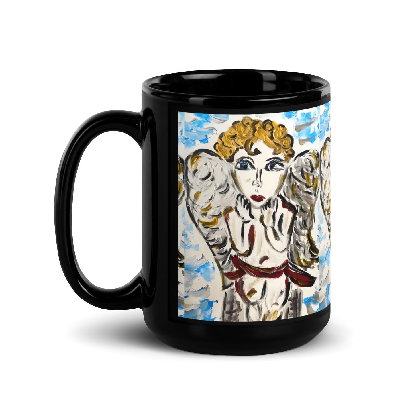 Your Little Angel Is Me Black Glossy Mug