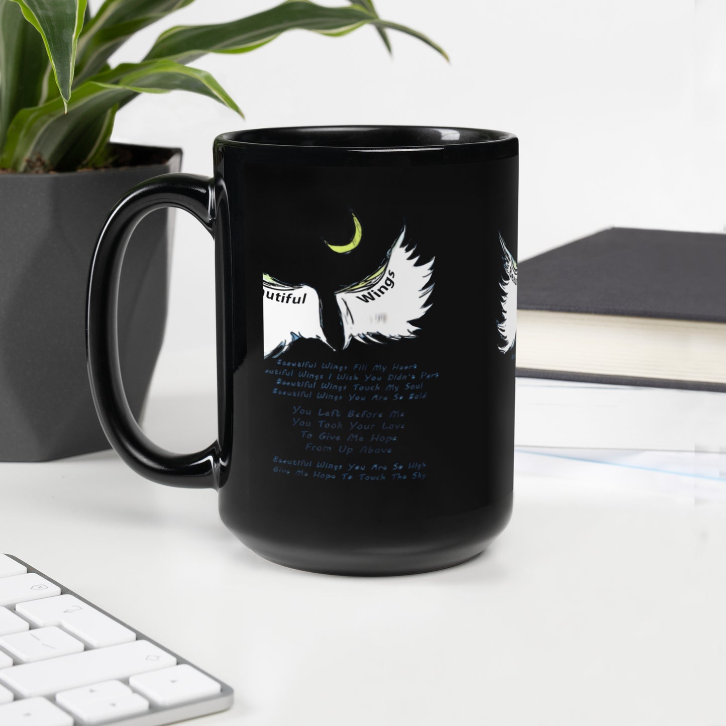 Beautiful Wings Black Glossy Mug