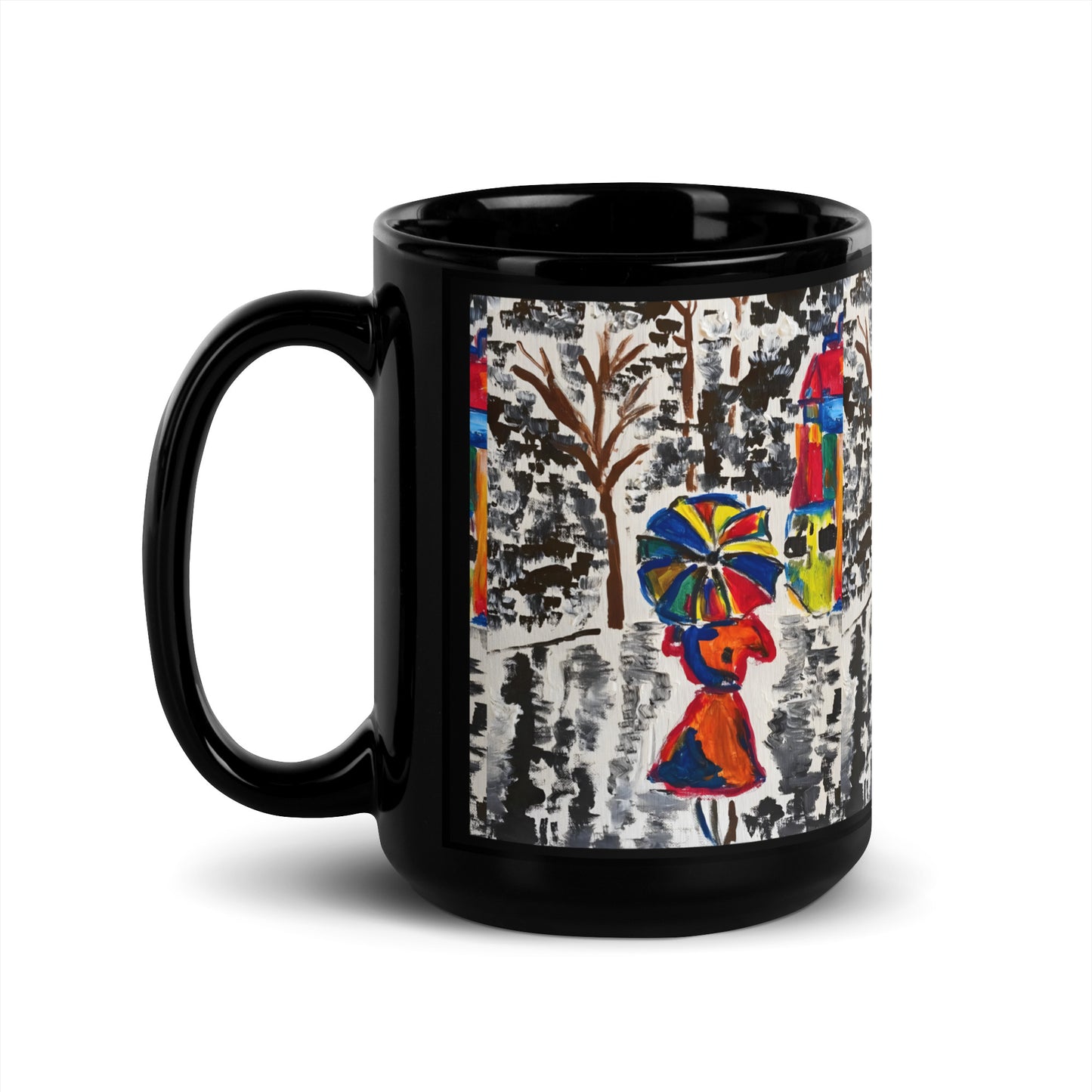 Rain Glossy Black Mug