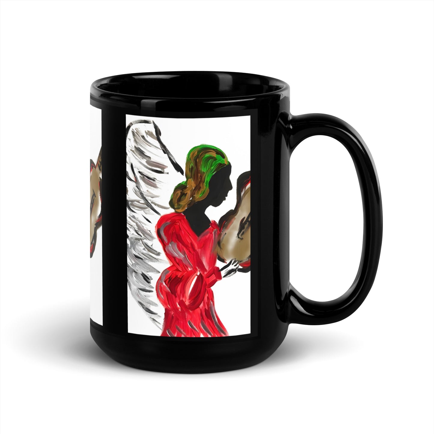 Angel of My Dreams Black Glossy Mug