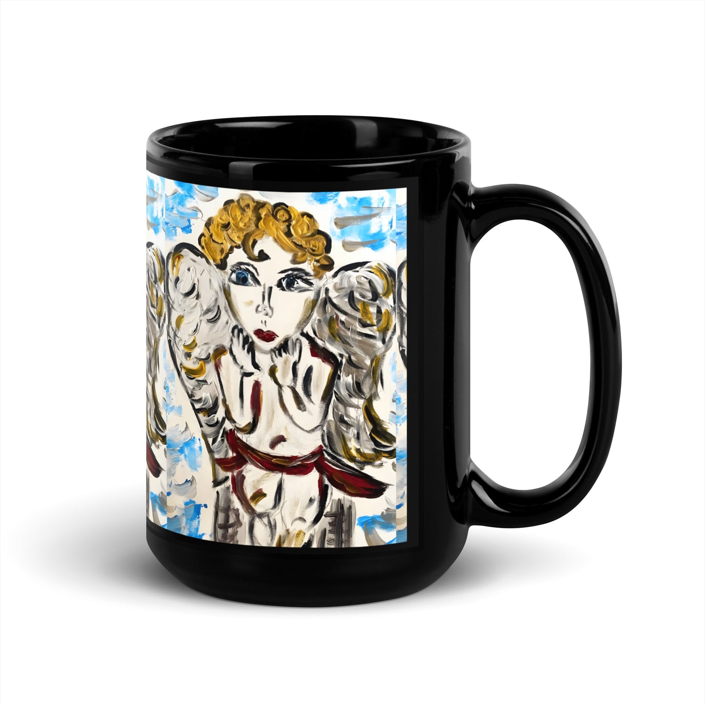 Your Little Angel Is Me Black Glossy Mug