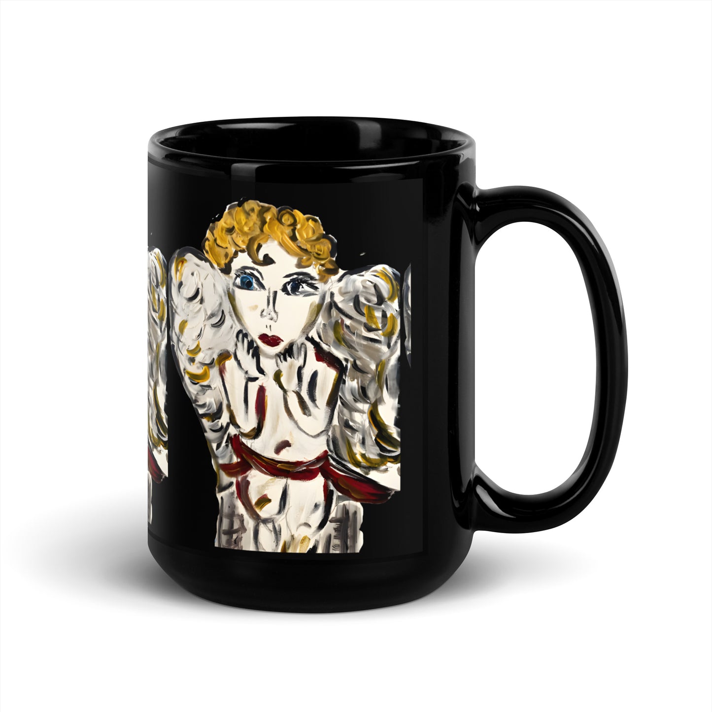 Your Little Angel Is Me Black Glossy Mug