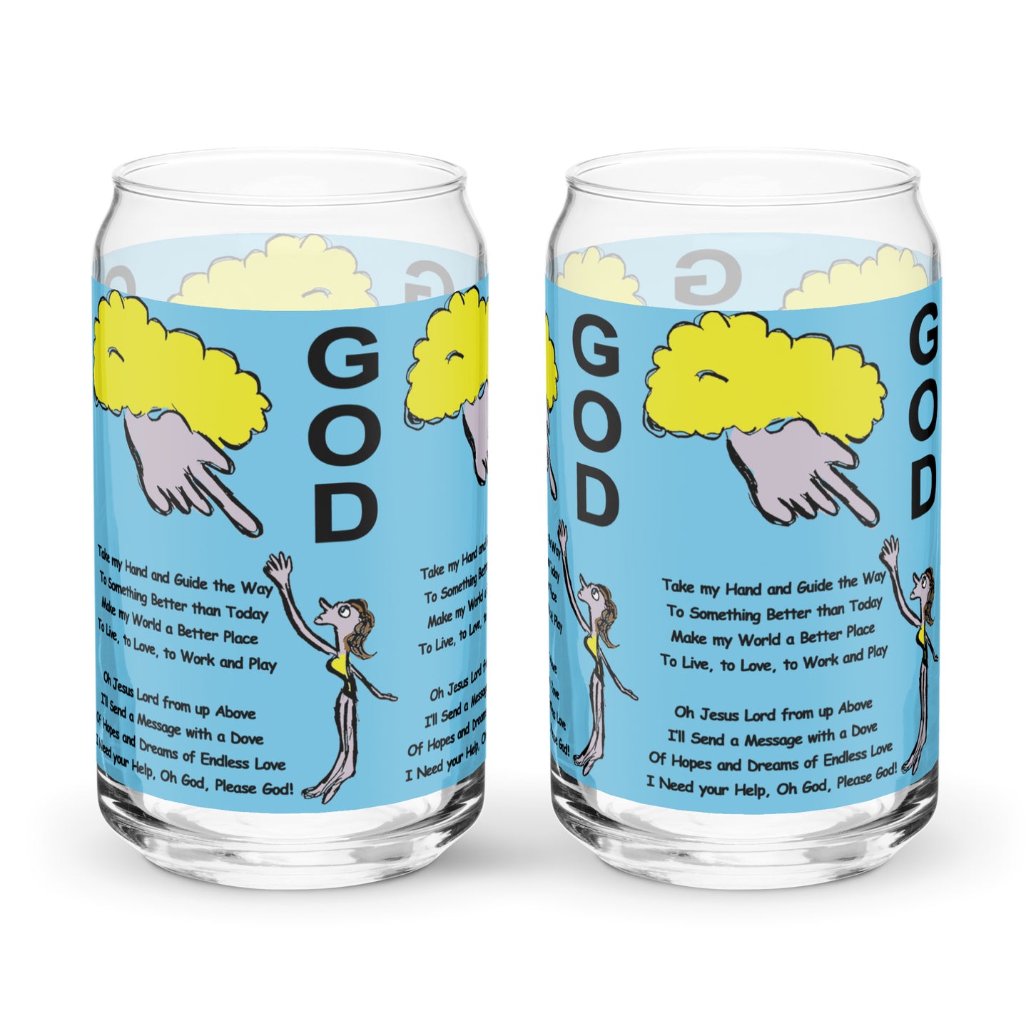 God Can-shaped glass