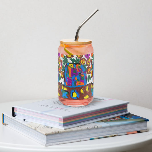 Flowers On The Table Can-shaped glass