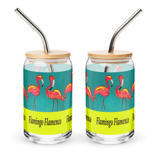 Flamingo Flamenco Can-shaped glass