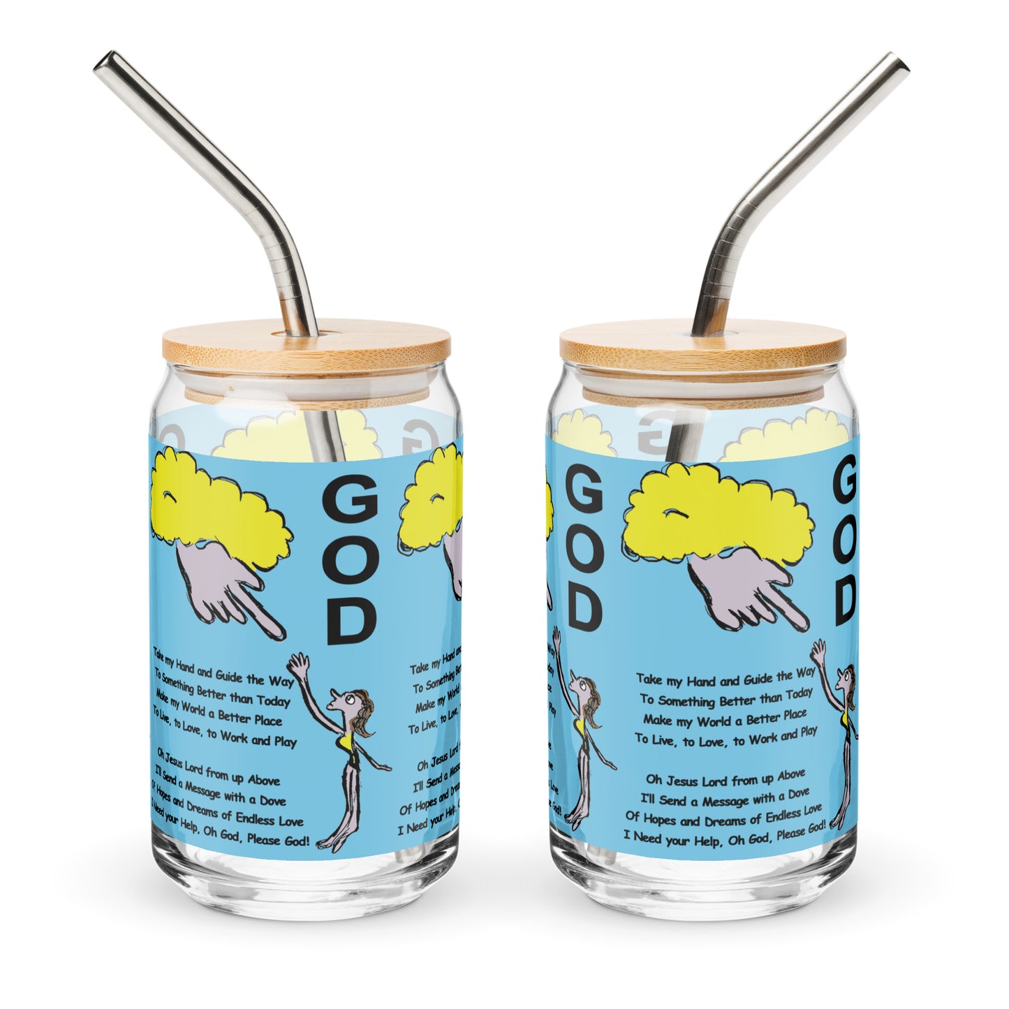 God Can-shaped glass