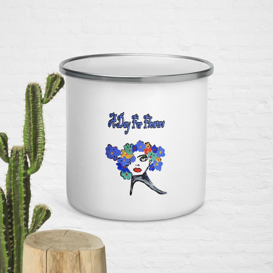 A Day Flowers Enamel Mug