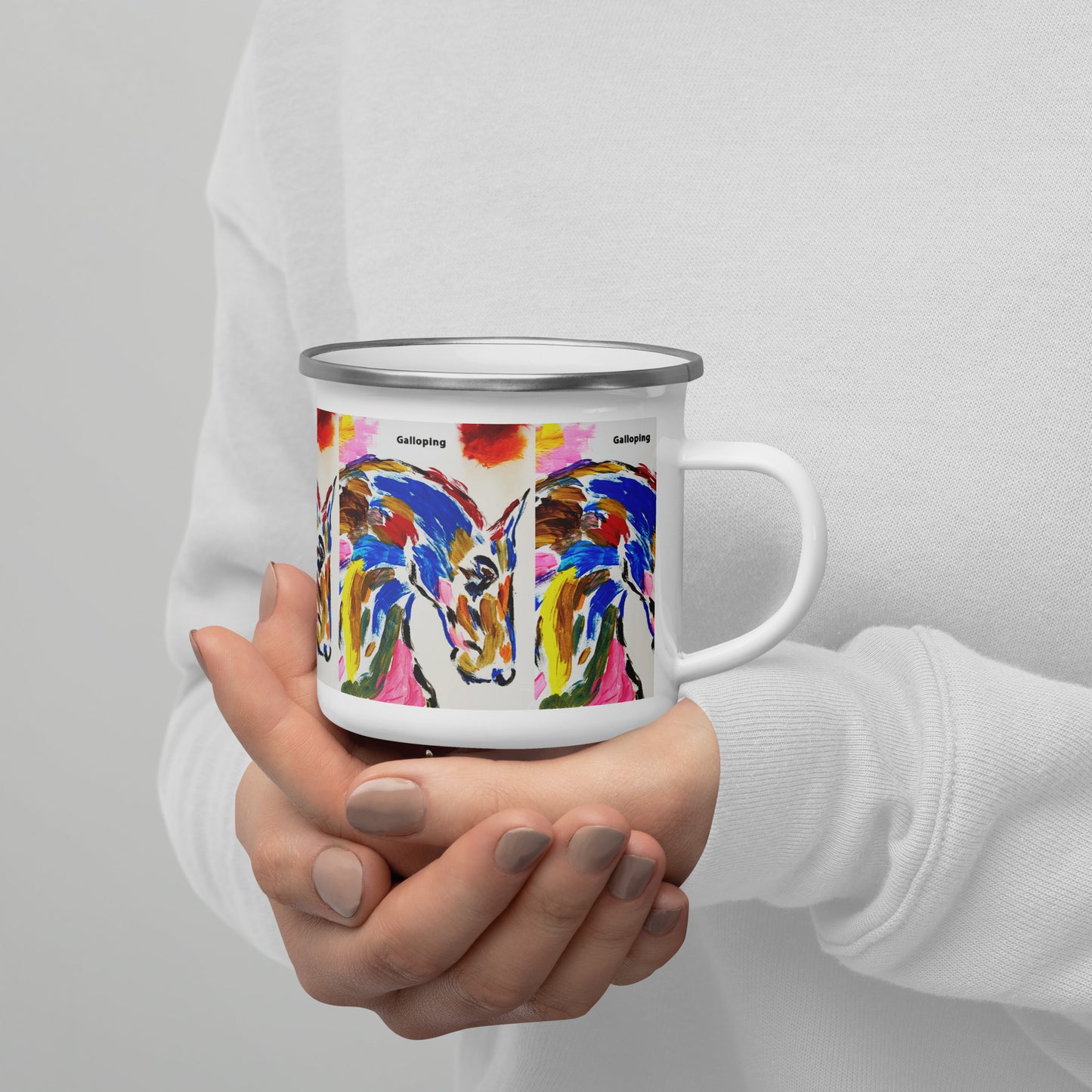 Galloping Enamel Mug