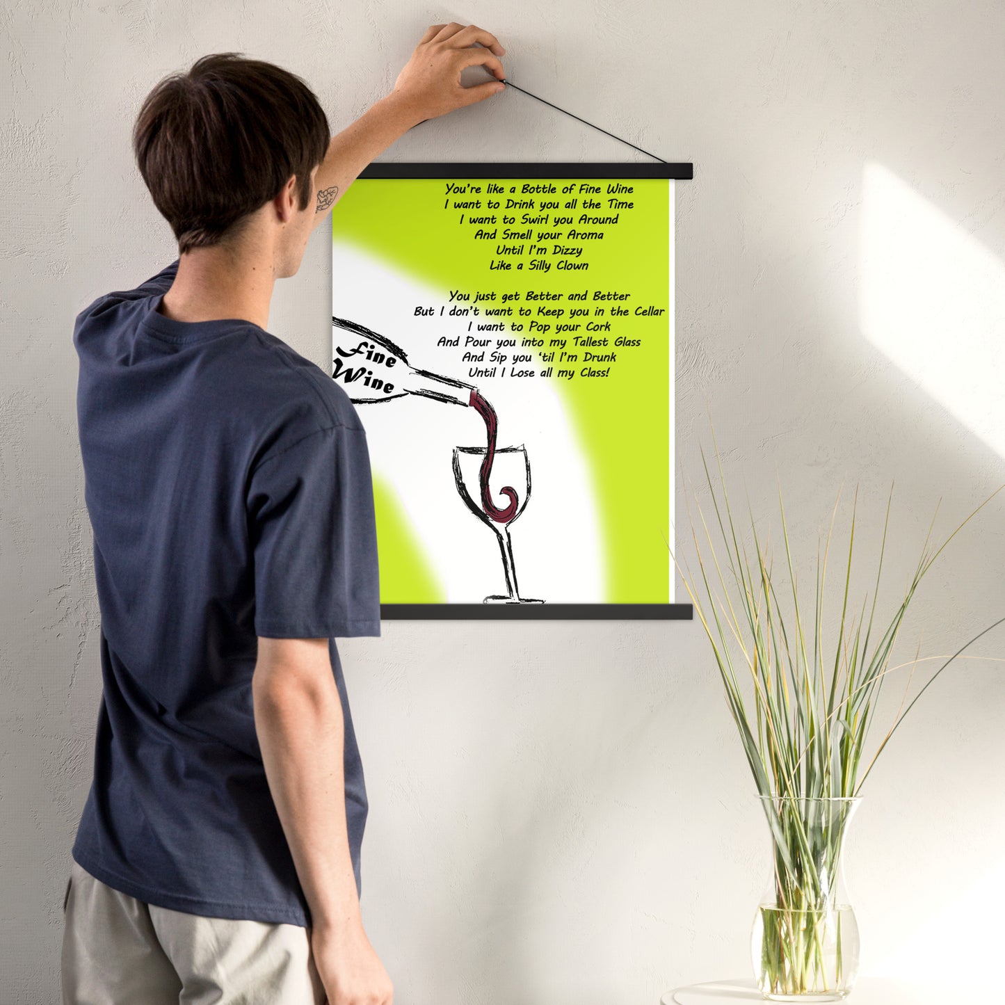 Fine Wine Poster with hangers