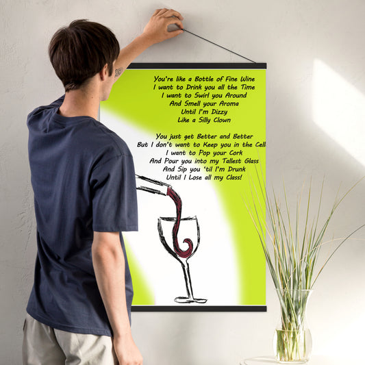 Fine Wine Poster with hangers