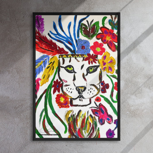 Magical Lion Framed canvas