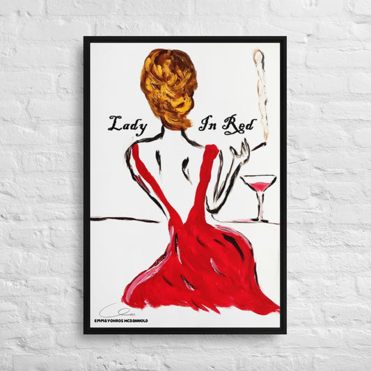 Lady In Red Framed canvas