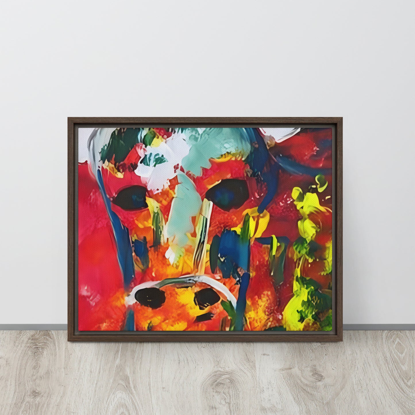 Running With The Bulls Framed canvas