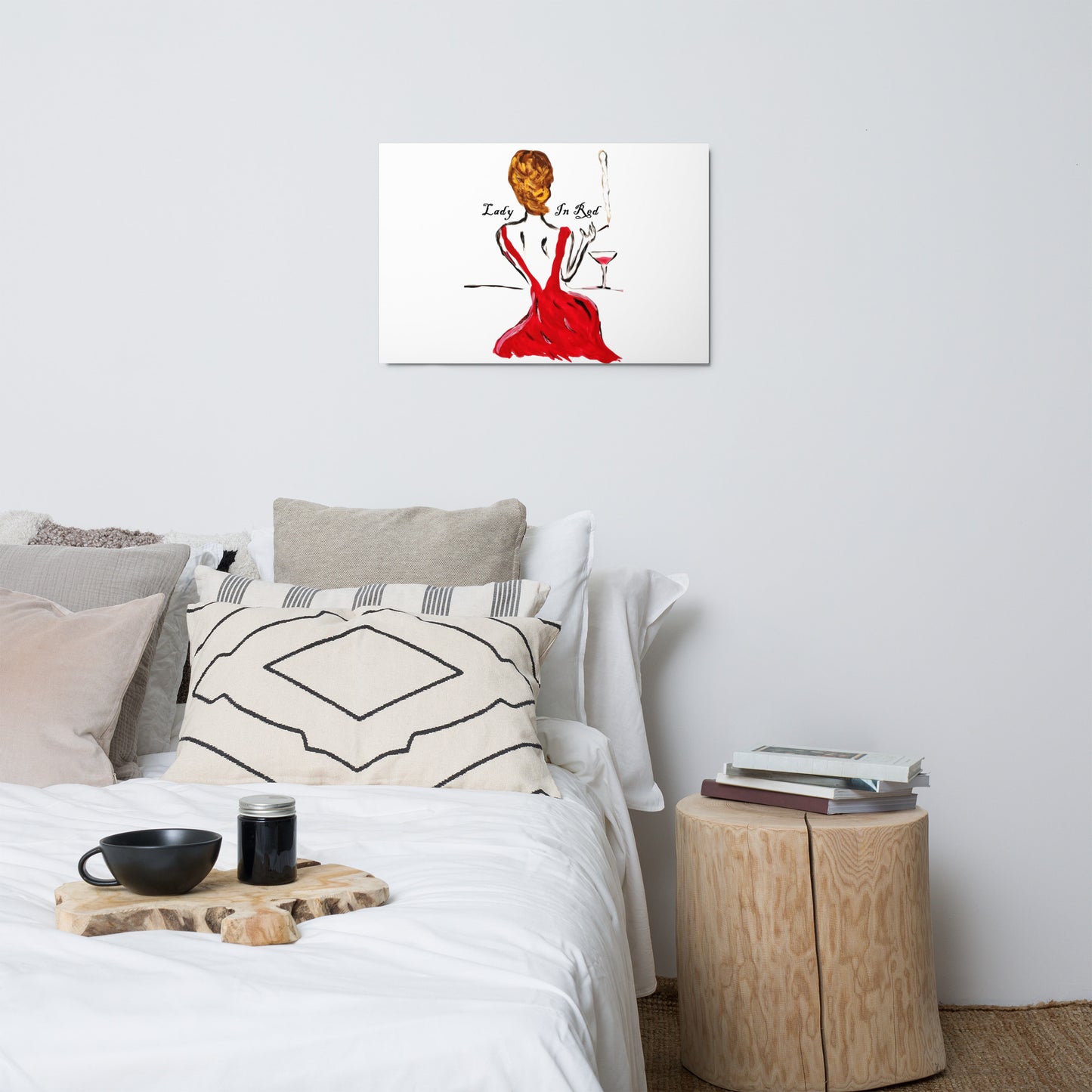 Lady In Red Metal prints