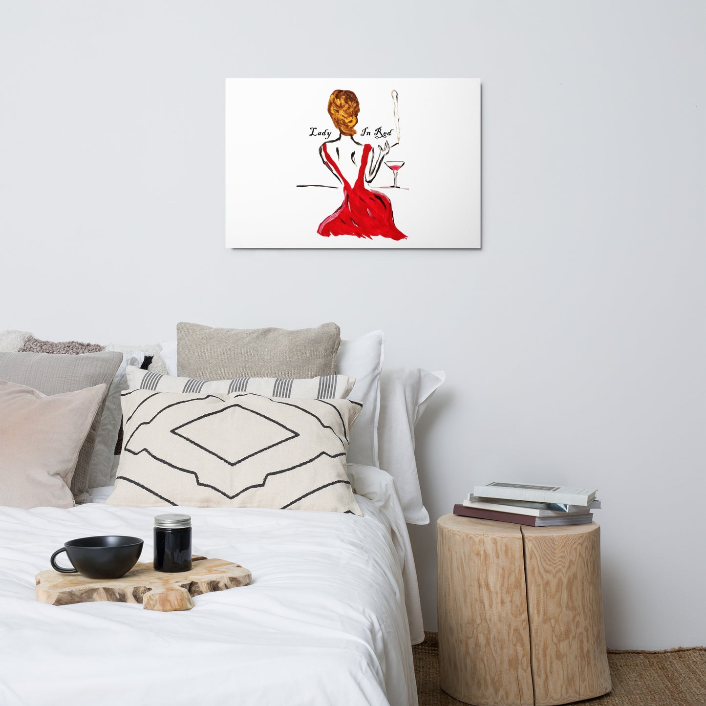 Lady In Red Metal prints