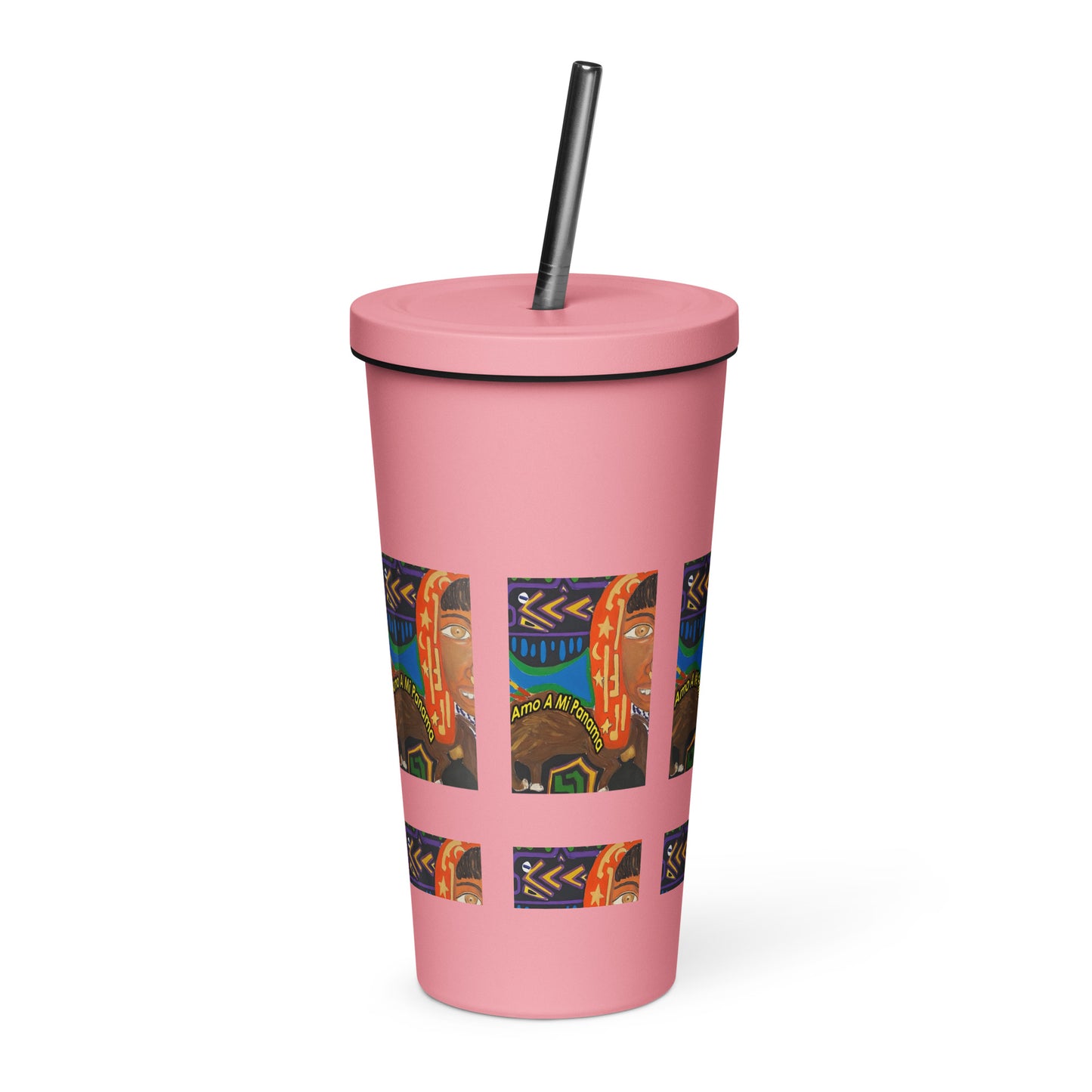 I Love My Panama Insulated tumbler with a straw