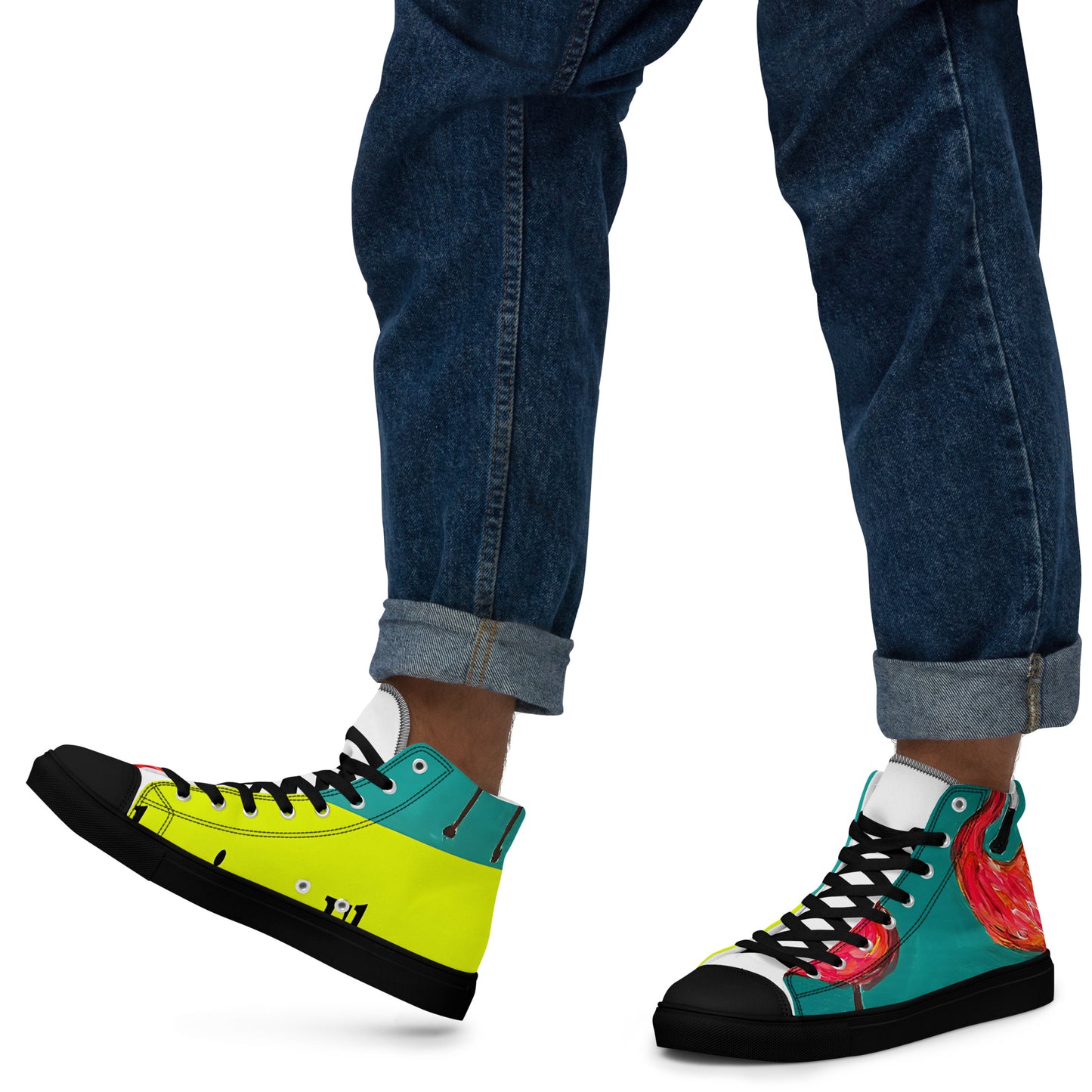 Flamingo Flamenco Men’s high top canvas shoes