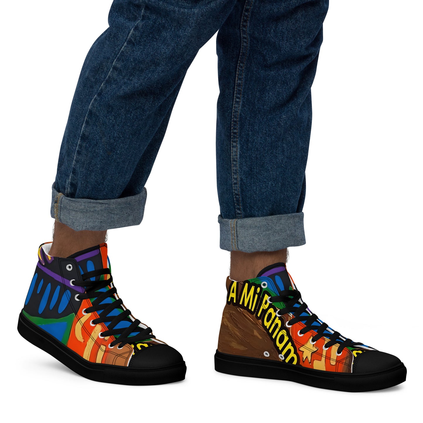 I Love My Panama Men’s high top canvas shoes