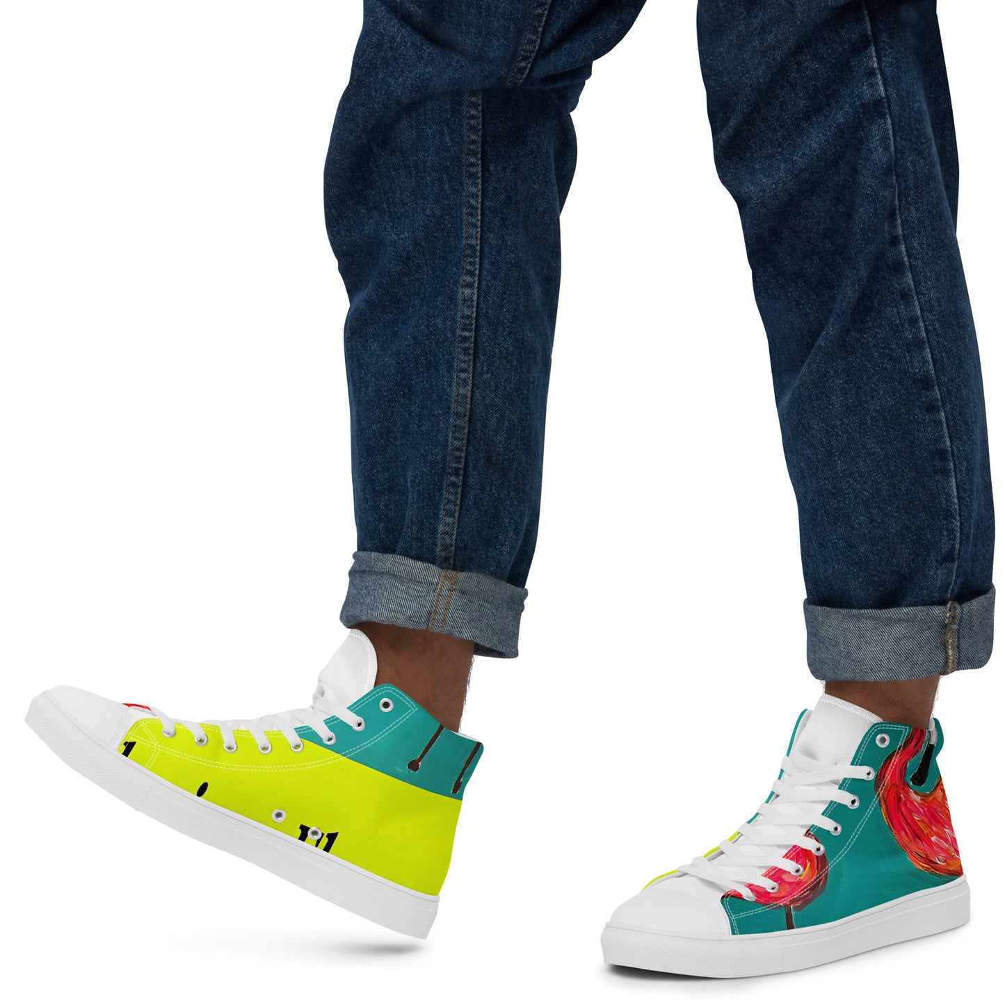 Flamingo Flamenco Men’s high top canvas shoes