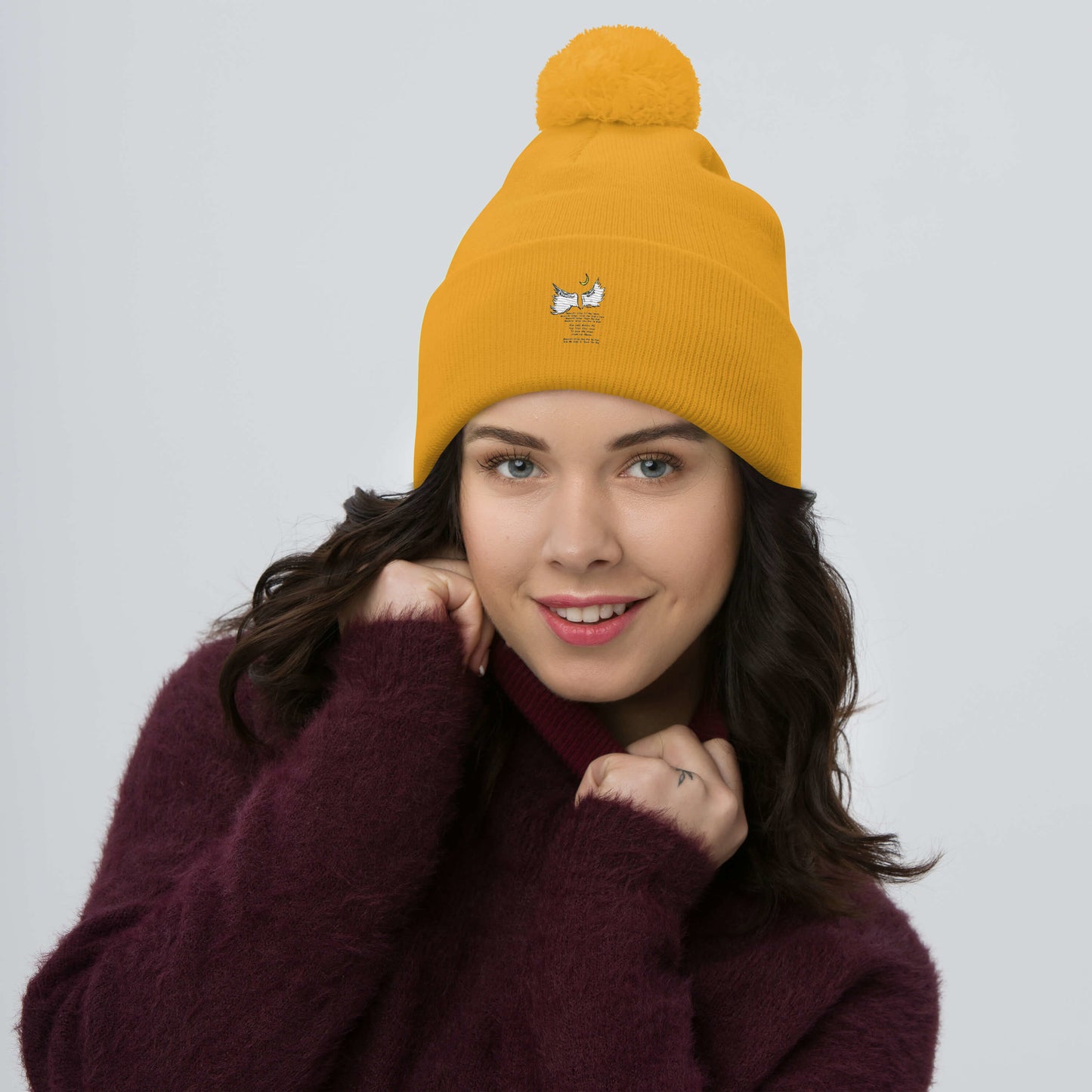 Beautiful Wings Pom-Pom Beanie