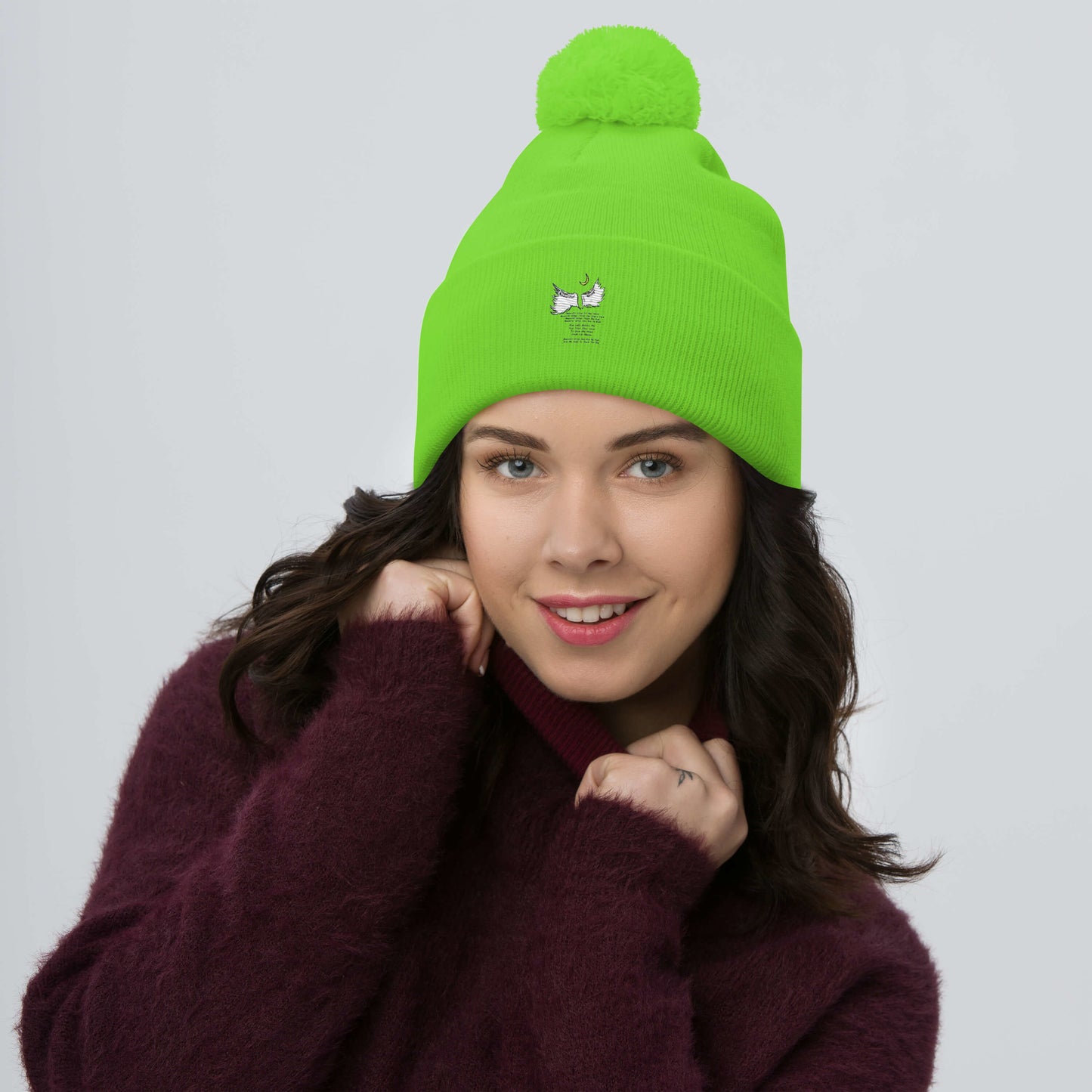 Beautiful Wings Pom-Pom Beanie