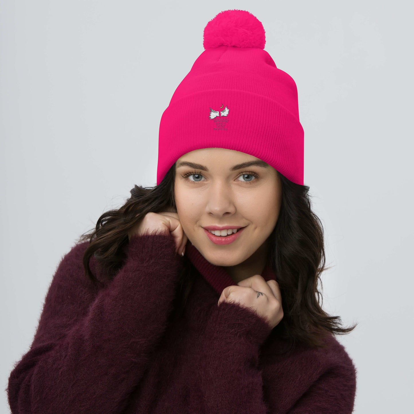 Beautiful Wings Pom-Pom Beanie