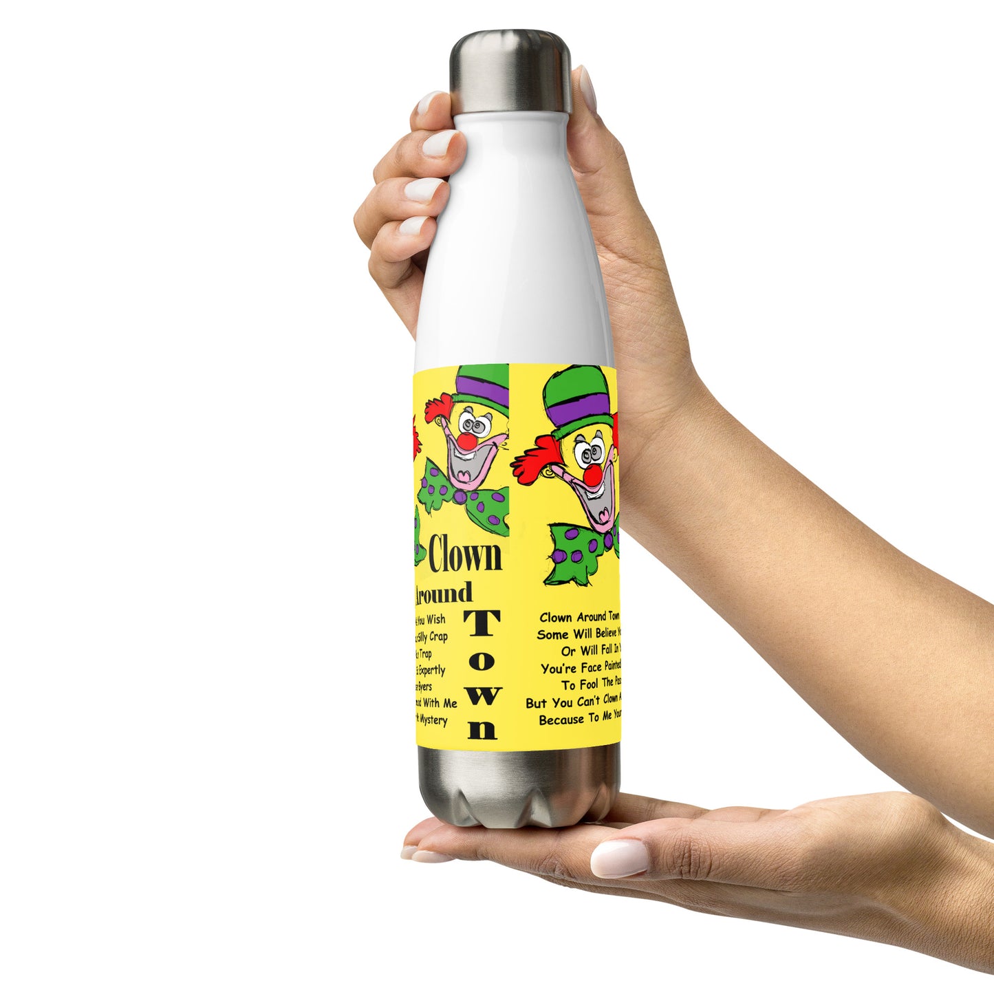 Clown Around Town Stainless steel water bottle