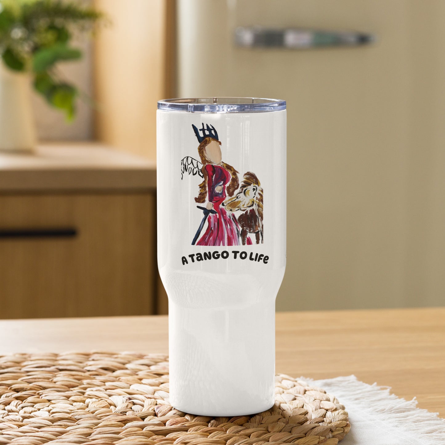 Strong Woman travel mug with a handle - A Tango to Life