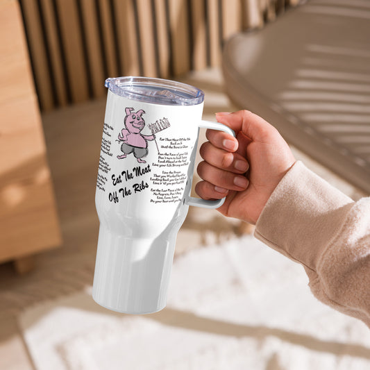 Eat Meat Off The Ribs Travel mug with a handle