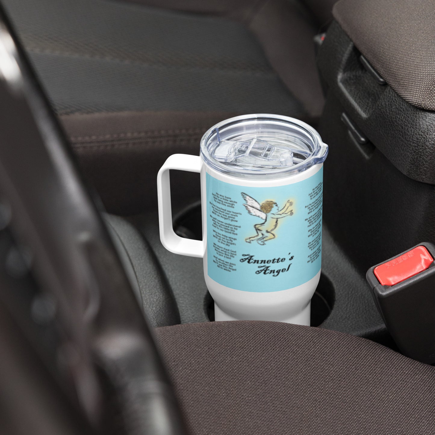 Annette's Angel Travel mug with a handle