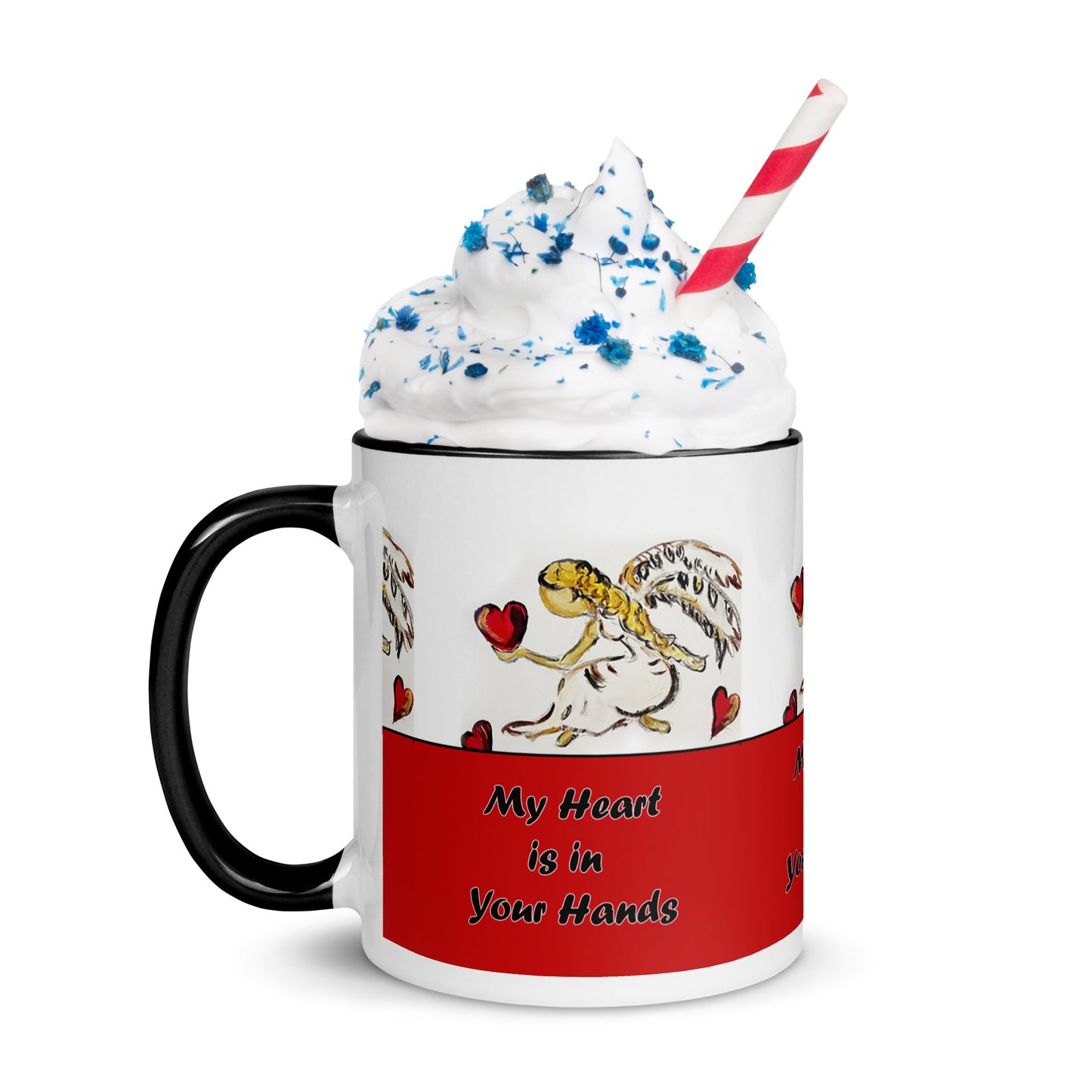 My Heart is in Your Hands Mug with Color Inside