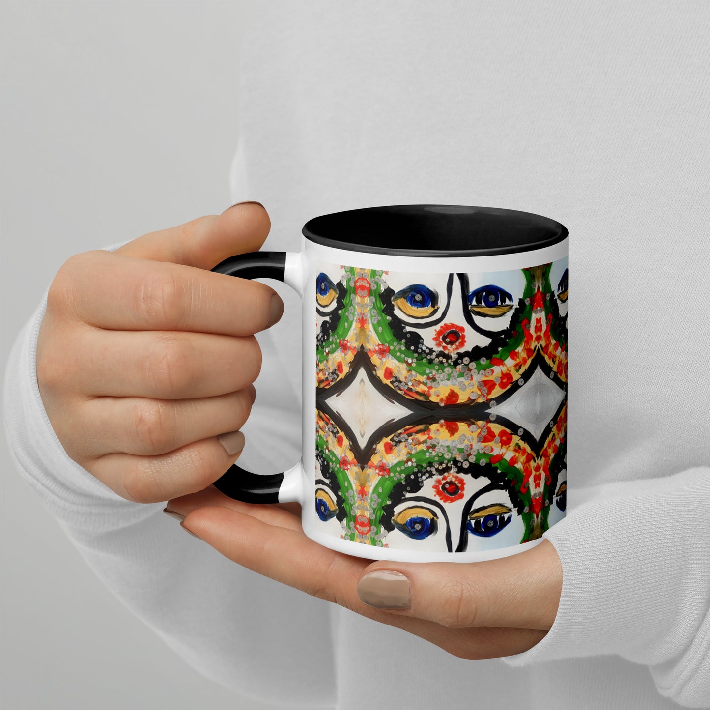 Indian Woman Mug with Color Inside