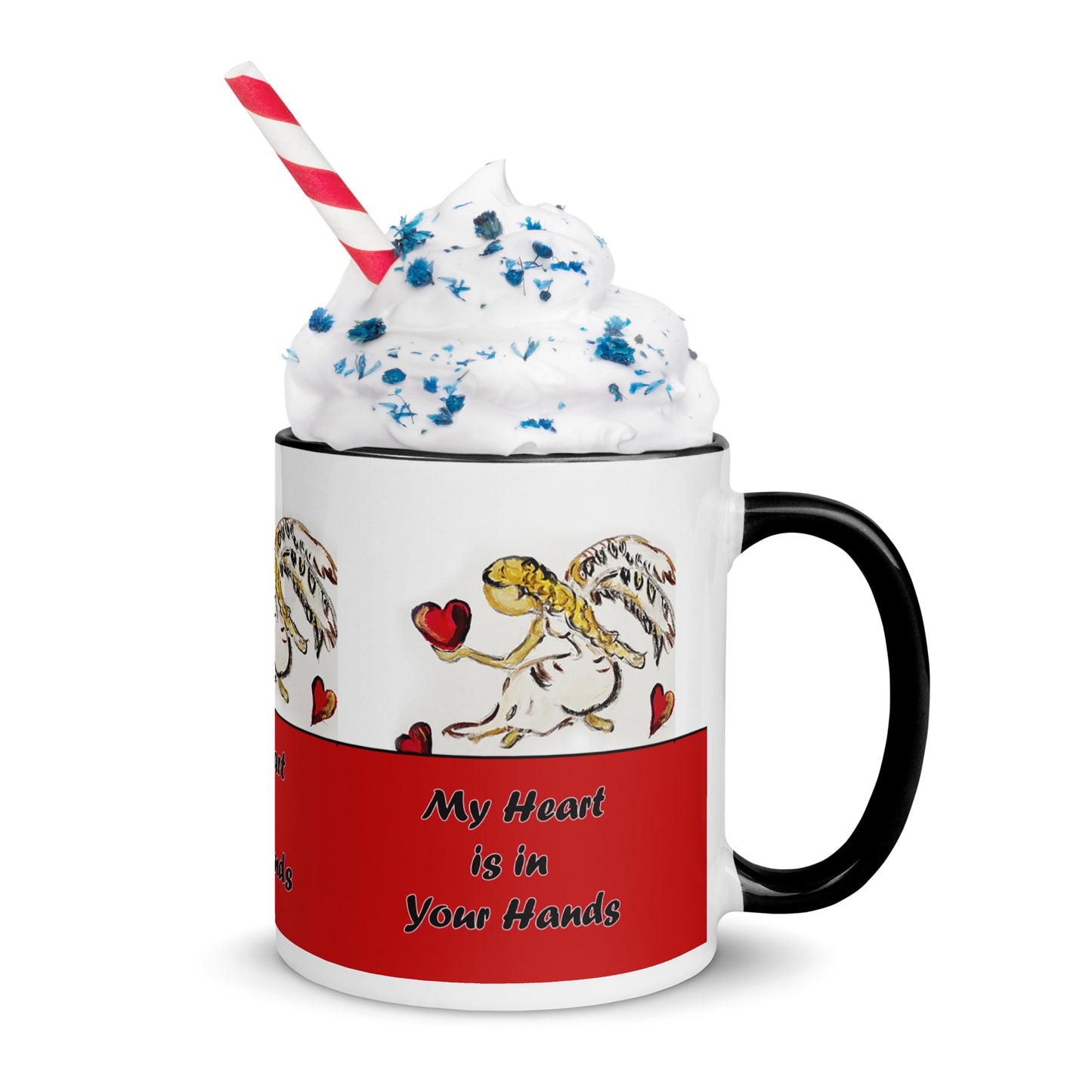 My Heart is in Your Hands Mug with Color Inside