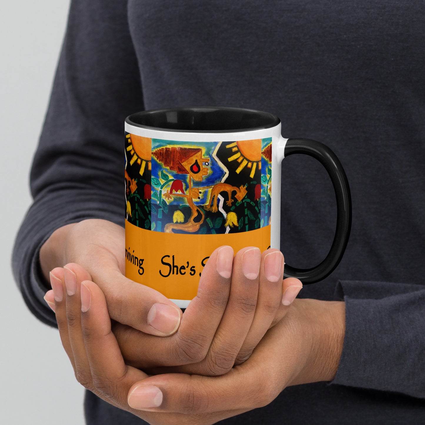 She's Surviving Mug with Color Inside