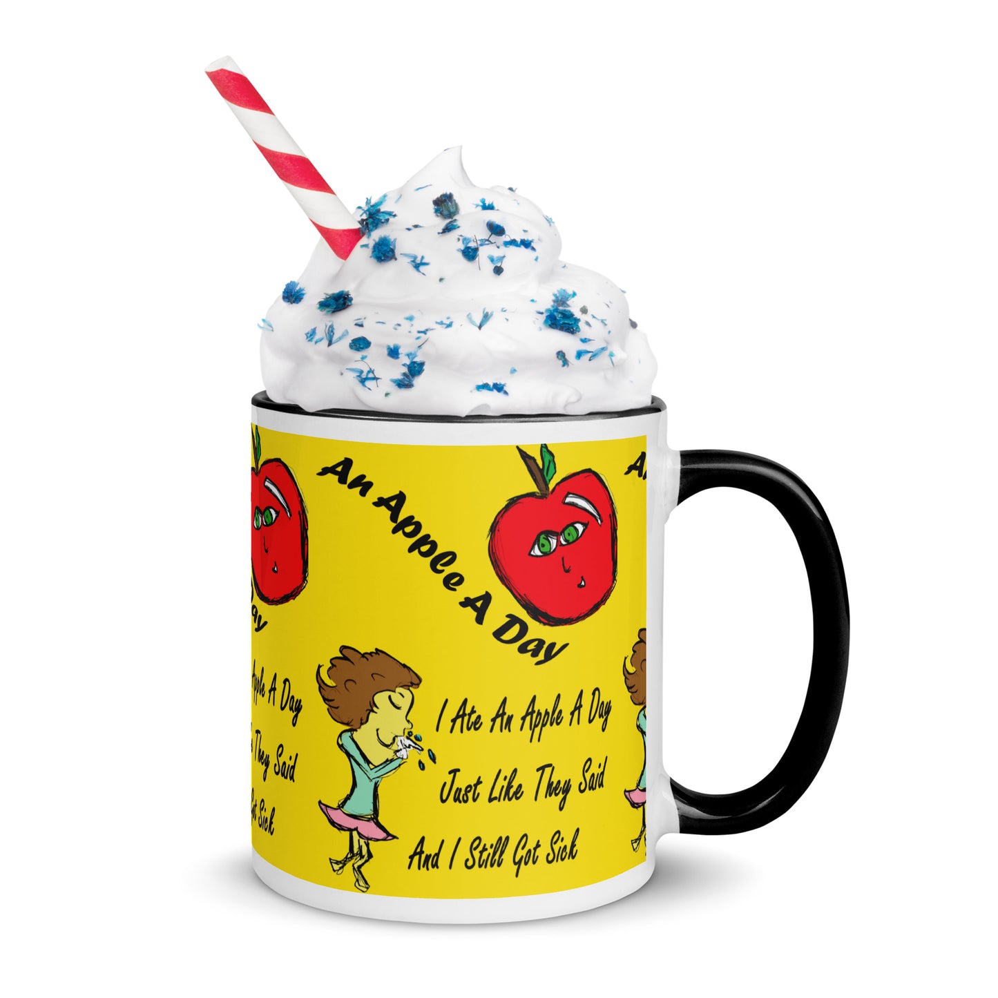 An Apple A Day Mug with Color Inside