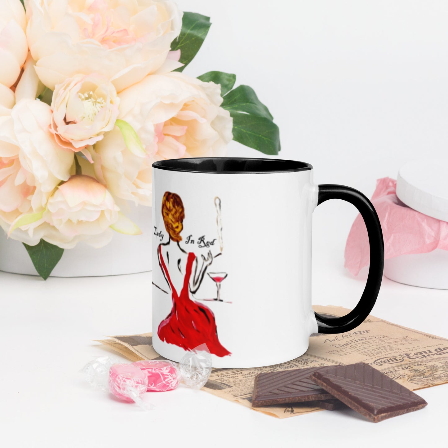 Lady In Red Mug with Color Inside - A Tango to Life