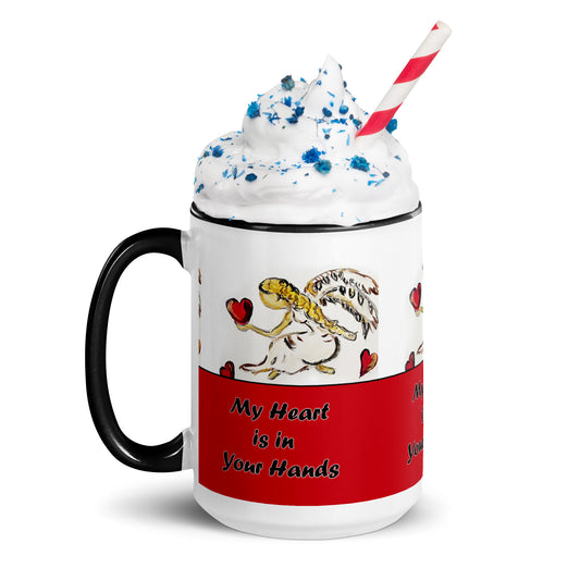 My Heart is in Your Hands Mug with Color Inside