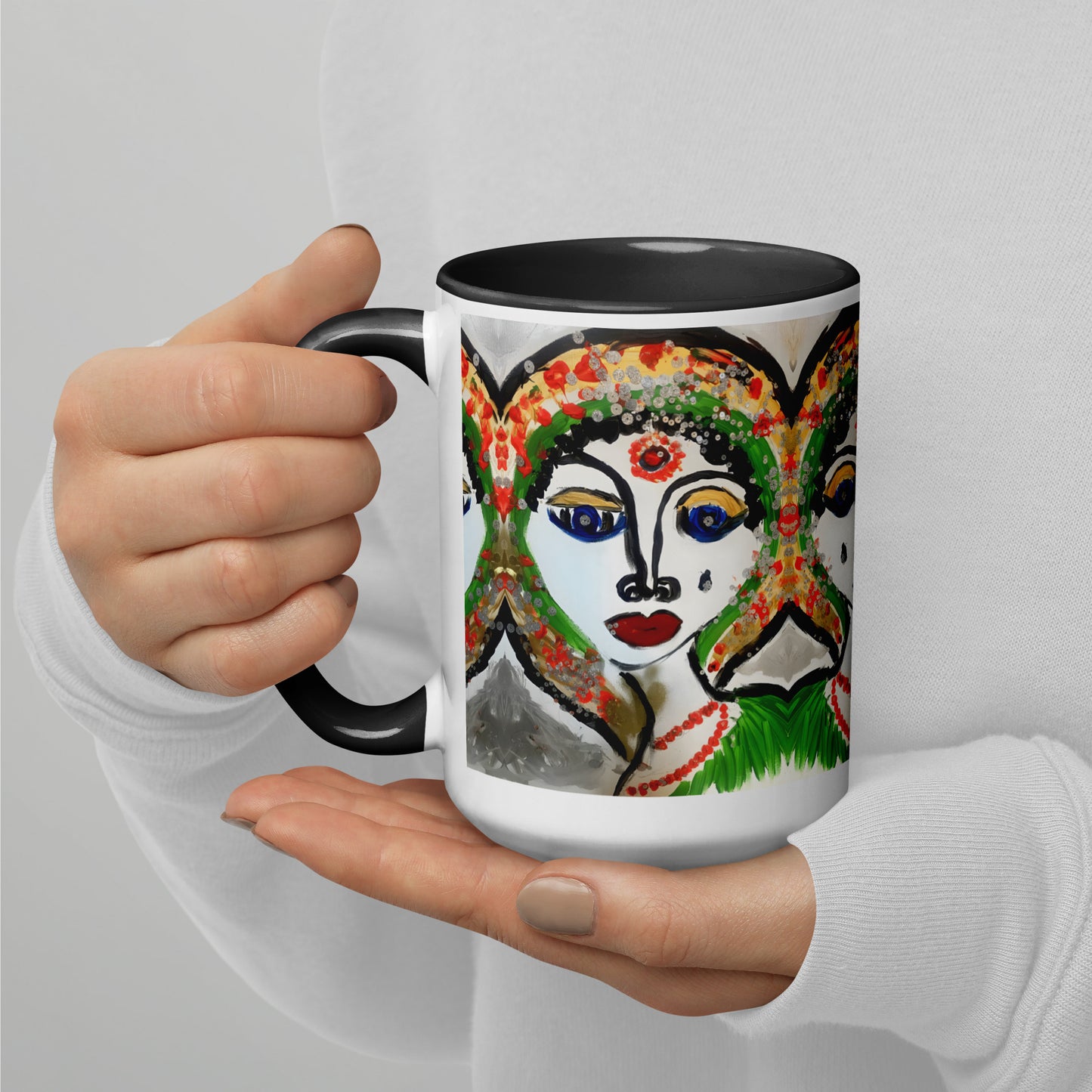 Indian Woman Mug with Color Inside