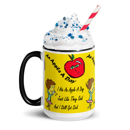 An Apple A Day Mug with Color Inside