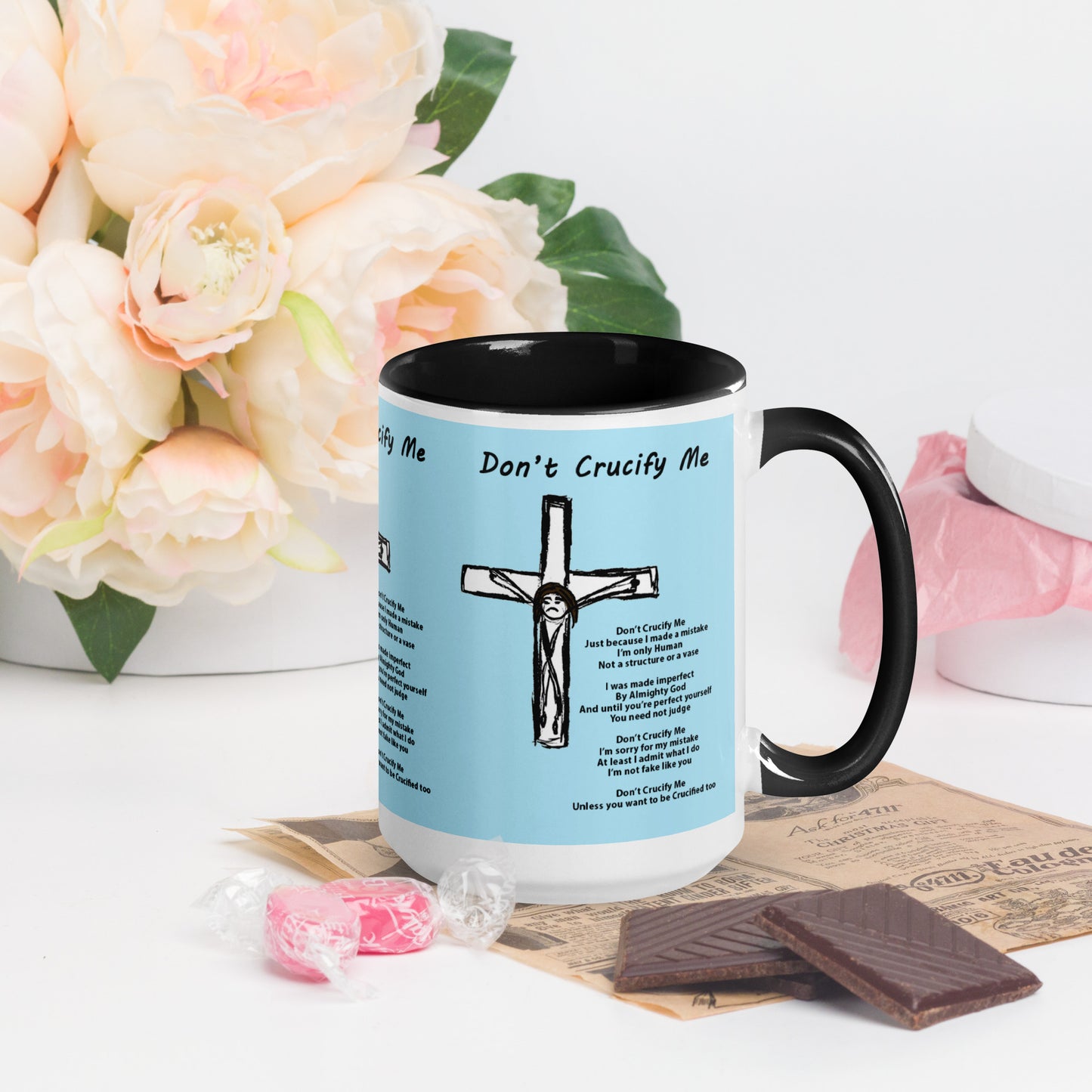 Don't Crucify Me Mug with Color Inside